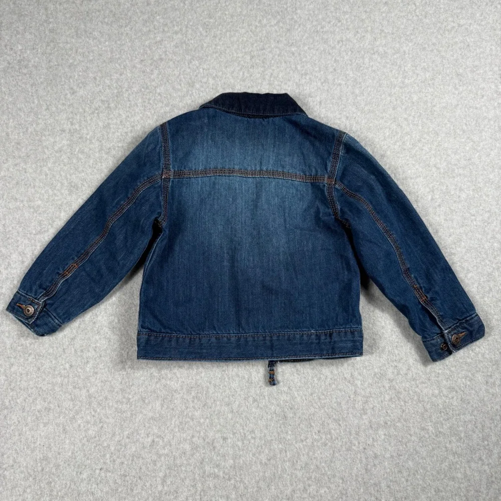 OshKosh B'gosh Denim Jacket 2T Blue Corduroy Collar Workwear Trucker Coat